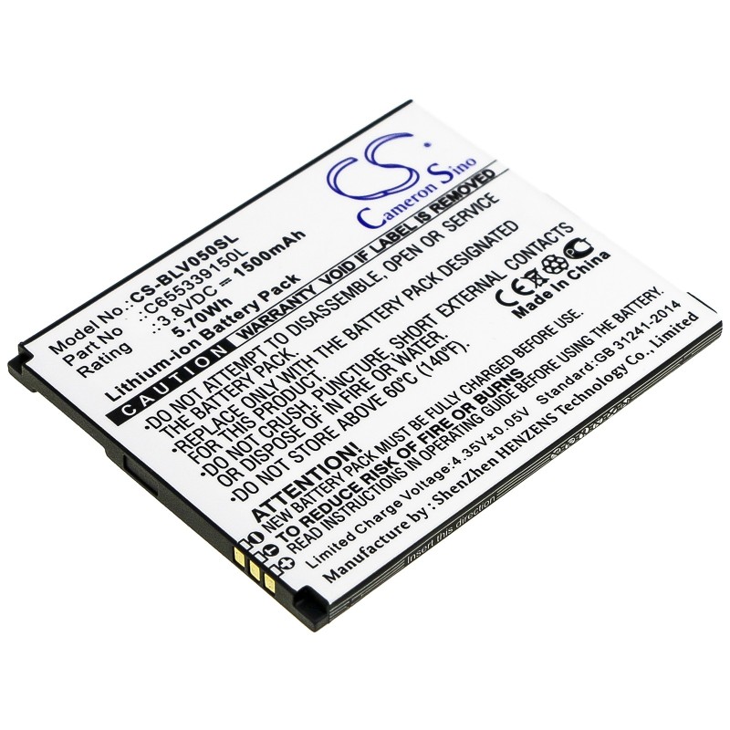 Batterie pour BLU V050 (1500 mAh/5.7 Wh, 3.8 V)