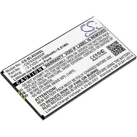 Batterie pour BLU D0030UU (2300 mAh/8.51 Wh, 3.7 V)