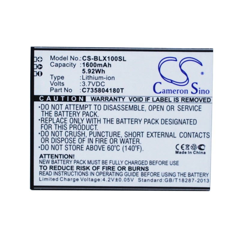 Batterie pour BLU L100 (1600 mAh/5.92 Wh, 3.7 V)