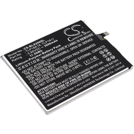 Batterie pour BLU TLP16G30 (3000 mAh/11.55 Wh, 3.85 V)