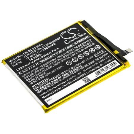 Batterie pour BLU V0310WW (2800 mAh/10.78 Wh, 3.85 V)