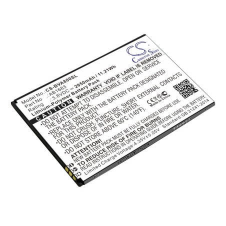 Batterie pour BlackView A8 MAX (2950 mAh/11.21 Wh, 3.8 V)