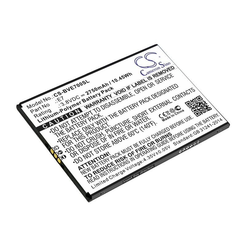 Batterie pour BlackView E7 (2750 mAh/10.45 Wh, 3.8 V)