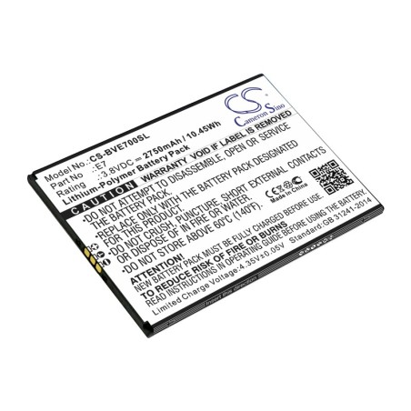 Batterie pour BlackView E7 (2750 mAh/10.45 Wh, 3.8 V)