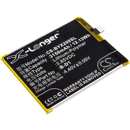 Batterie pour BBK B-D1 (3150 mAh/12.13 Wh, 3.85 V)