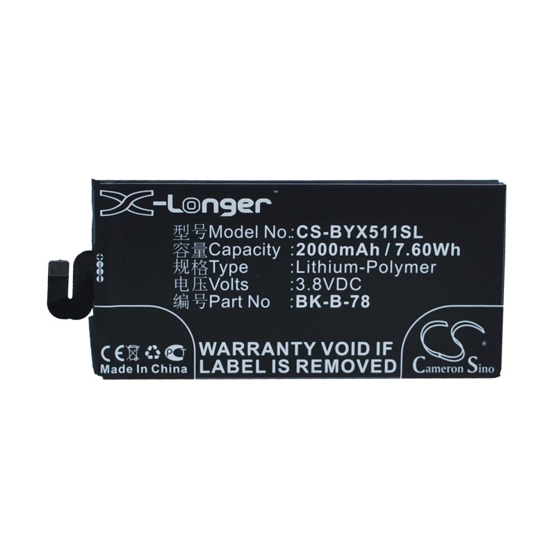 Batterie pour BBK X5MAX L (2000 mAh/7.6 Wh, 3.8 V)