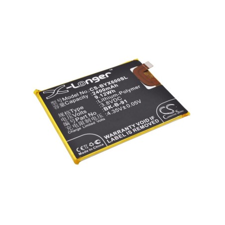 Batterie pour BBK B-91 (2400 mAh/9.12 Wh, 3.8 V)