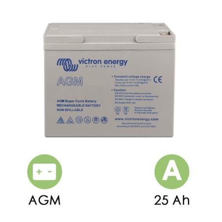 VICTRON ENERGY - BATTERIE SUPER CYCLE AGM 12V/25AH