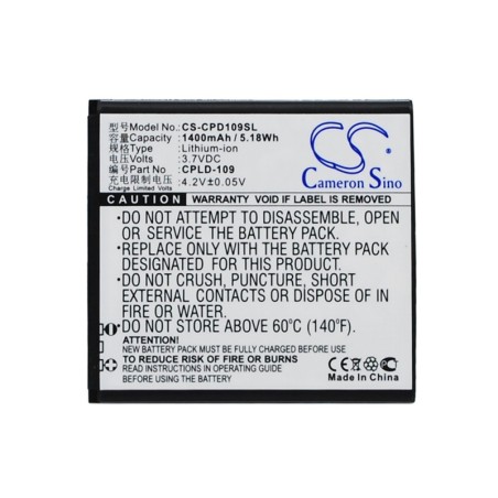 Batterie pour Coolpad 8070D (1400 mAh/5.18 Wh, 3.7 V)