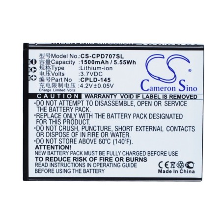 Batterie pour Coolpad CPLD-145 (1500 mAh/5.55 Wh, 3.7 V)