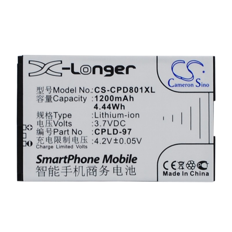 Batterie pour Coolpad CPLD-97 (1200 mAh/4.44 Wh, 3.7 V)