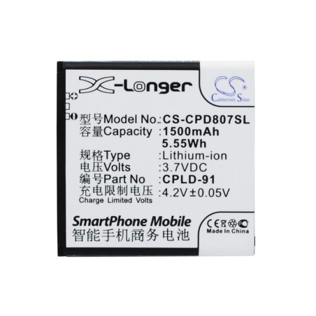 Batterie pour Coolpad 8070 (1500 mAh/5.55 Wh, 3.7 V)