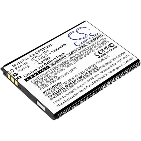 Batterie pour Coolpad 3312A (1300 mAh/4.81 Wh, 3.7 V)