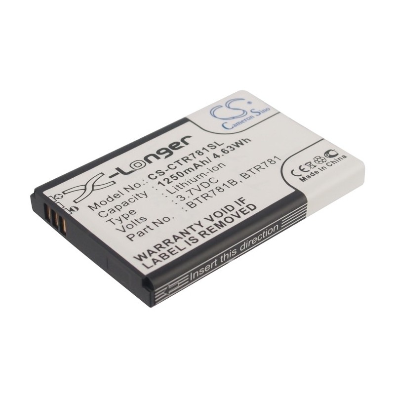 Batterie pour Casio BTR781 (1250 mAh/4.63 Wh, 3.7 V)