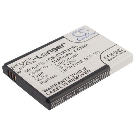 Batterie pour Casio BTR781 (1250 mAh/4.63 Wh, 3.7 V)