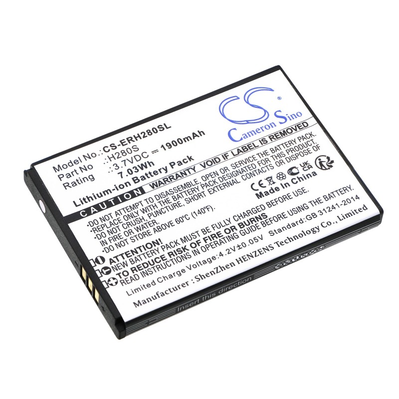 Batterie pour Energizer H280S (1900 mAh/7.03 Wh, 3.7 V)