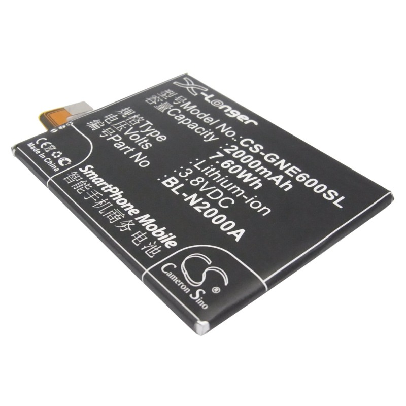 Batterie pour GIONEE E6 (2000 mAh/7.6 Wh, 3.8 V)