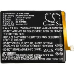 Batterie pour GIONEE BL-N2700B (2700 mAh/10.4 Wh, 3.85 V)