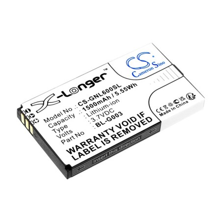 Batterie pour GIONEE V309 (1500 mAh/5.55 Wh, 3.7 V)