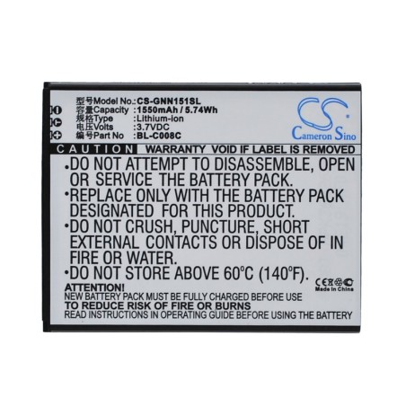 Batterie pour GIONEE GN151 (1550 mAh/5.74 Wh, 3.7 V)