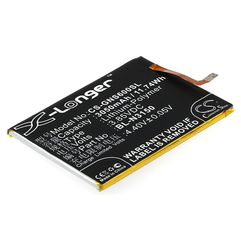 Batterie pour GIONEE GN9010 Dual SIM (3050 mAh/11.74 Wh, 3.85 V)