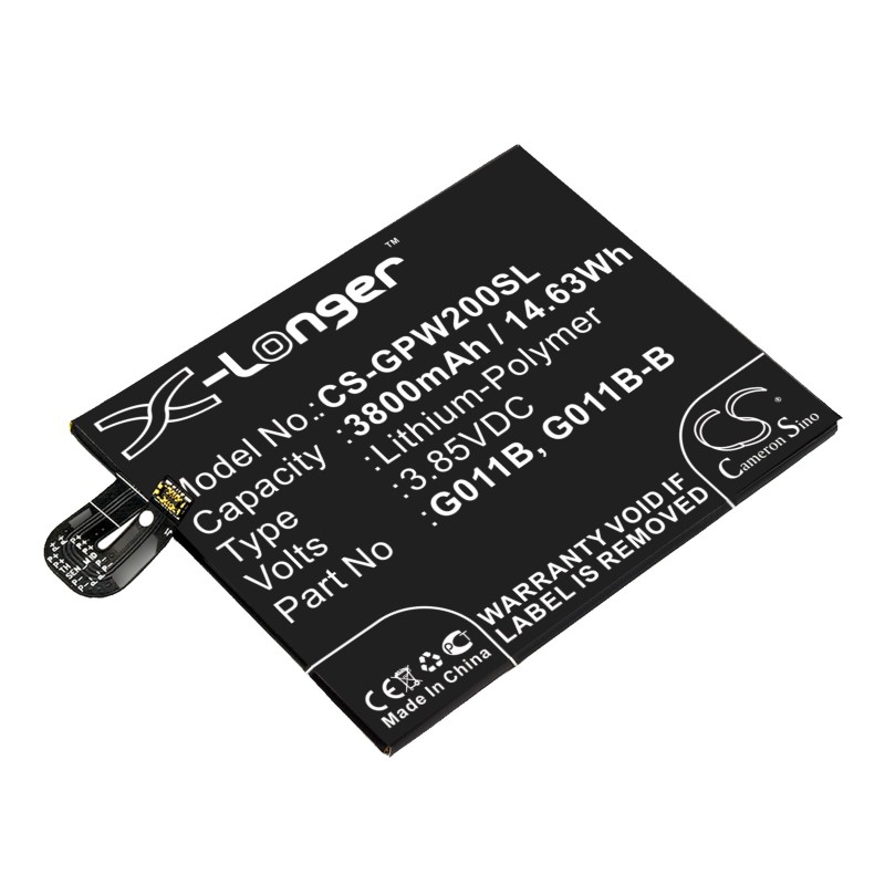 Batterie pour Google Pixel 2 XL 2017 (3800 mAh/14.63 Wh, 3.85 V)