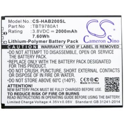 Batterie pour Highscreen B2000A (2000 mAh/7.6 Wh, 3.8 V)