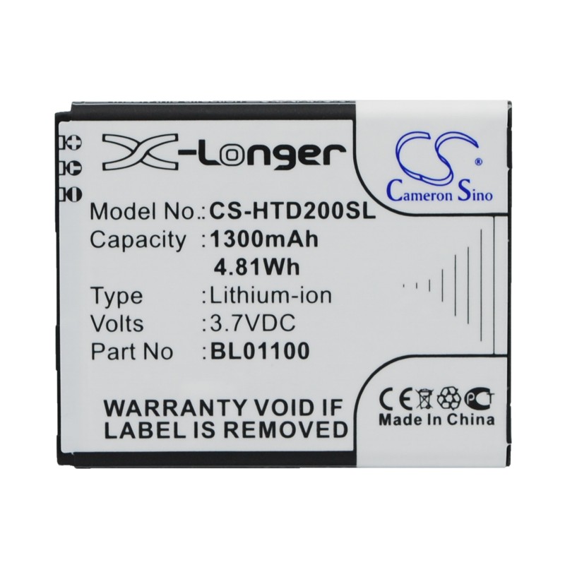 Batterie pour HTC A320E (1300 mAh/4.81 Wh, 3.7 V)