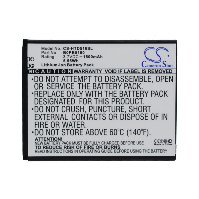 Batterie pour HTC D516 (1500 mAh/5.55 Wh, 3.7 V)