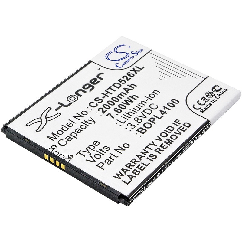Batterie pour HTC HTCD100LVWP (2000 mAh/7.6 Wh, 3.8 V)