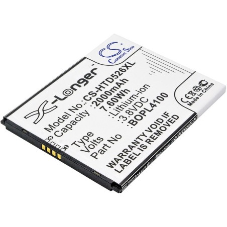 Batterie pour HTC Desire 326G (2000 mAh/7.6 Wh, 3.8 V)