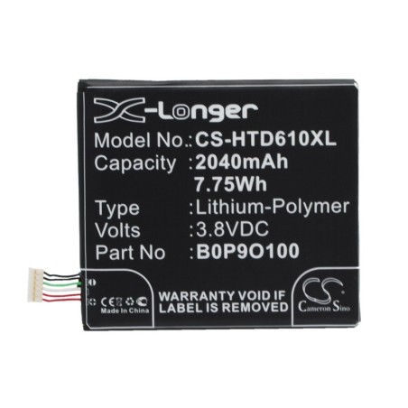 Batterie pour HTC D610x (2040 mAh/7.75 Wh, 3.8 V)