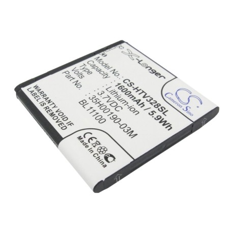 Batterie pour HTC T328h (1600 mAh/5.92 Wh, 3.7 V)