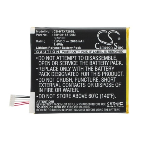 Batterie pour HTC EVO One (2000 mAh/7.6 Wh, 3.8 V)