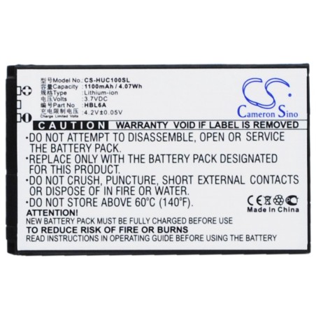 Batterie pour Huawei C2808 (1100 mAh/4.07 Wh, 3.7 V)