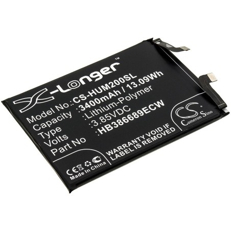 Batterie pour Huawei Honor Magic 2 (3400 mAh/13.09 Wh, 3.85 V)