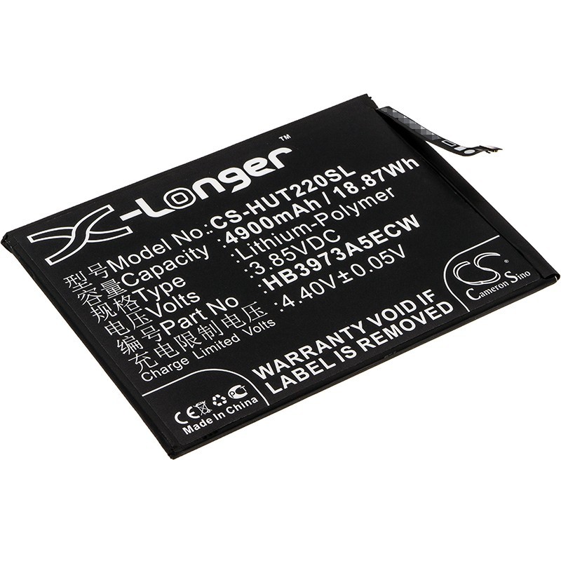 Batterie pour Huawei EVR-AL00 (4900 mAh/18.87 Wh, 3.85 V)