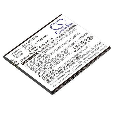 Batterie pour KAZAM Tornado 2 (1700 mAh/6.46 Wh, 3.8 V)