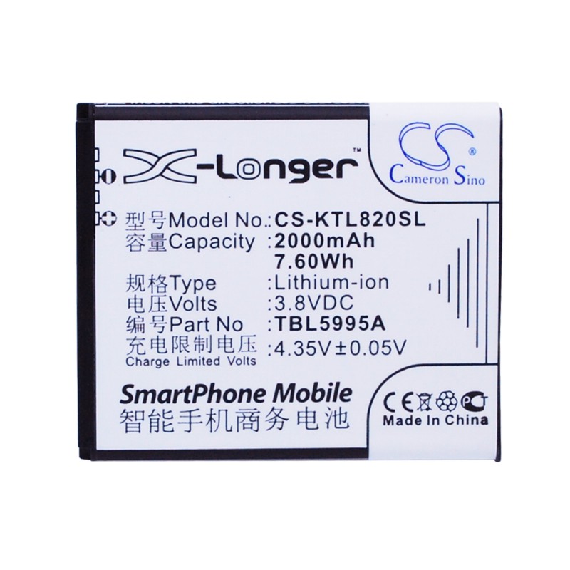 Batterie pour K-Touch TBL5995A (2000 mAh/7.6 Wh, 3.8 V)