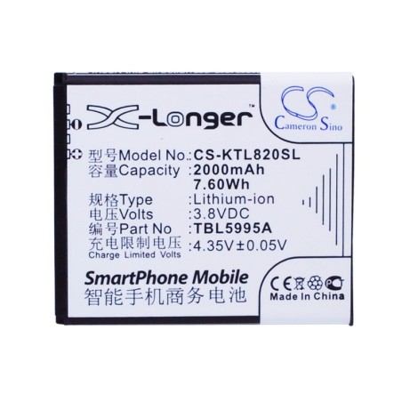 Batterie pour K-Touch TBL5995A (2000 mAh/7.6 Wh, 3.8 V)