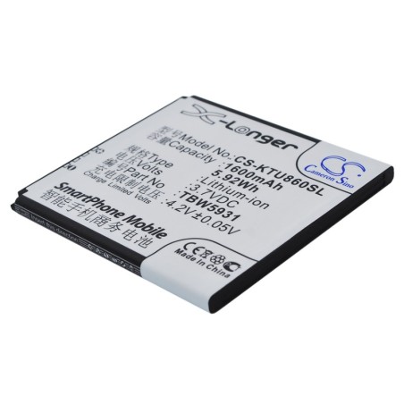 Batterie pour K-Touch U86 (1600 mAh/5.92 Wh, 3.7 V)