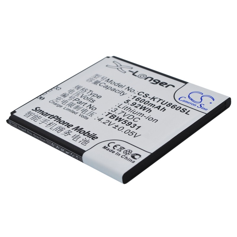 Batterie pour K-Touch E616 (1600 mAh/5.92 Wh, 3.7 V)