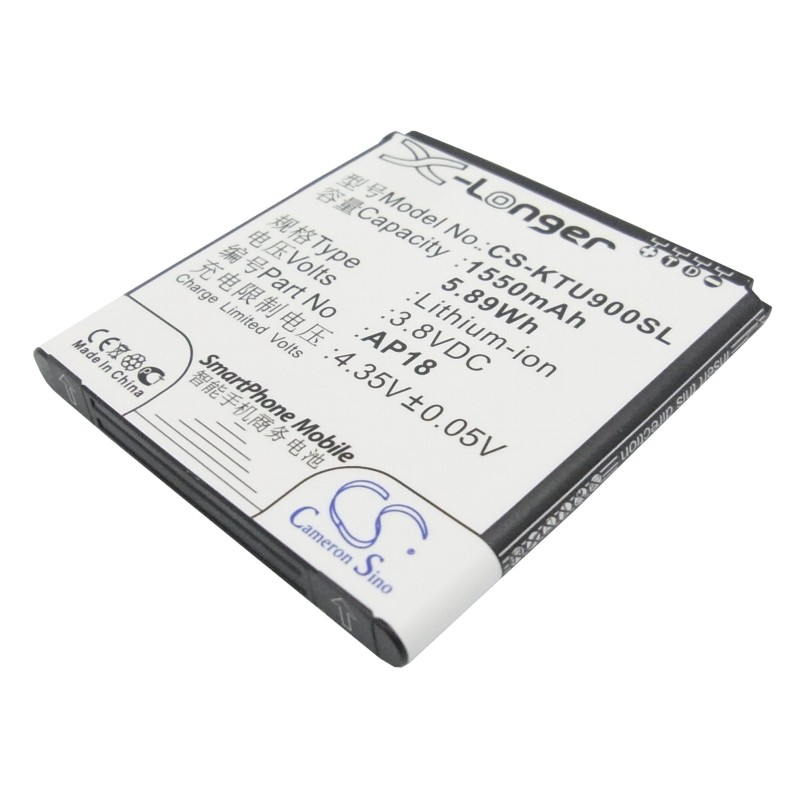 Batterie pour K-Touch U9 (1550 mAh/5.89 Wh, 3.8 V)
