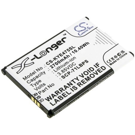 Batterie pour Kyocera E4750 (2700 mAh/10.4 Wh, 3.85 V)