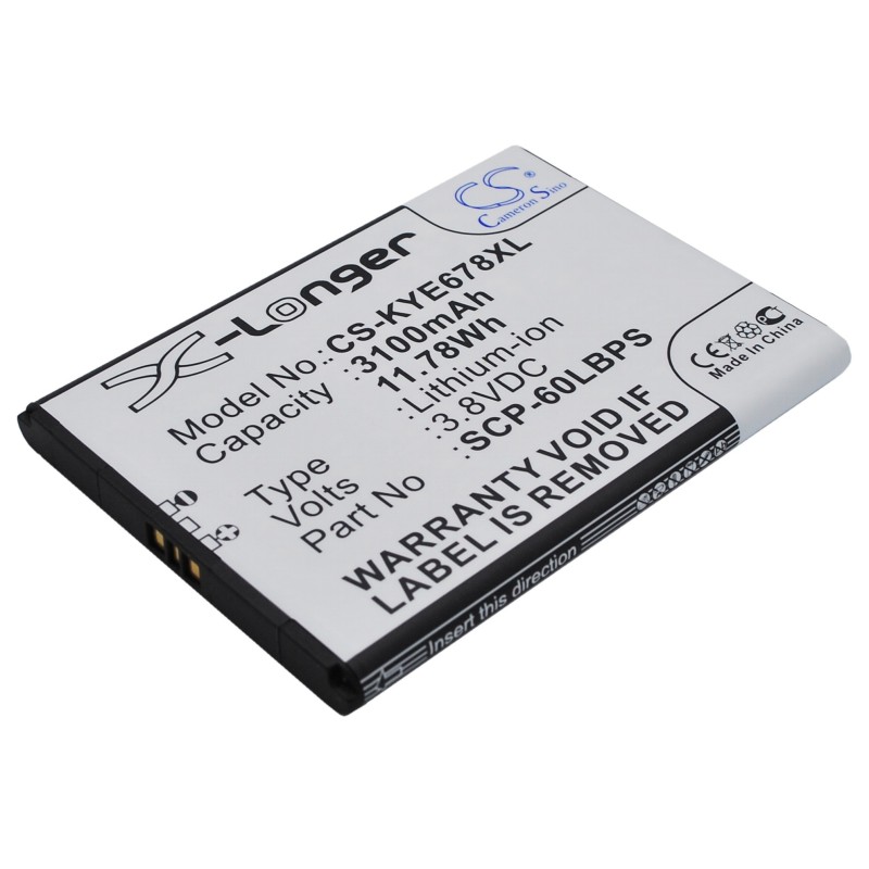 Batterie pour Kyocera E6560 (3100 mAh/11.78 Wh, 3.8 V)