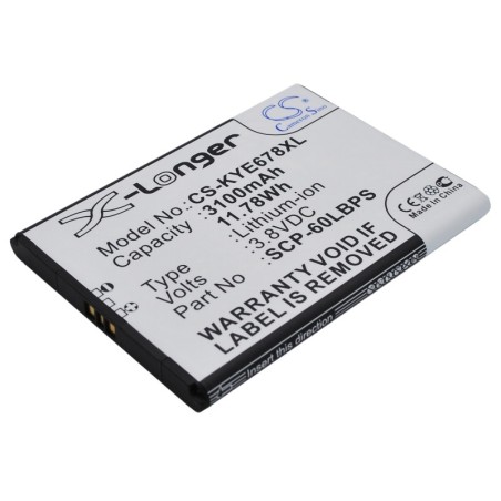 Batterie pour Kyocera E6560 (3100 mAh/11.78 Wh, 3.8 V)