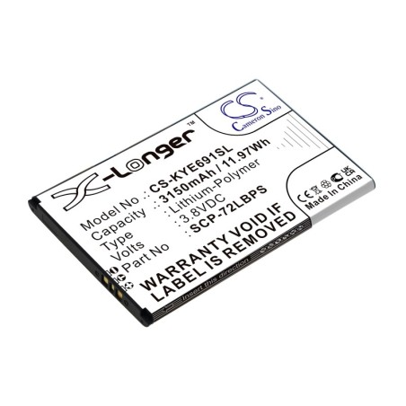 Batterie pour Kyocera E6910 (3150 mAh/11.97 Wh, 3.8 V)