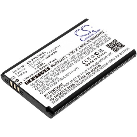 Batterie pour Kyocera SCP-70LBPS (1200 mAh/4.56 Wh, 3.8 V)
