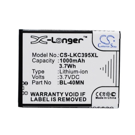 Batterie pour LG Xpression C395 (1000 mAh/3.7 Wh, 3.7 V)