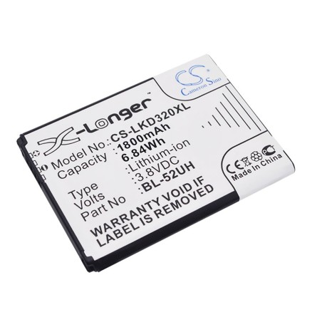 Batterie pour LG D320 (1800 mAh/6.84 Wh, 3.8 V)